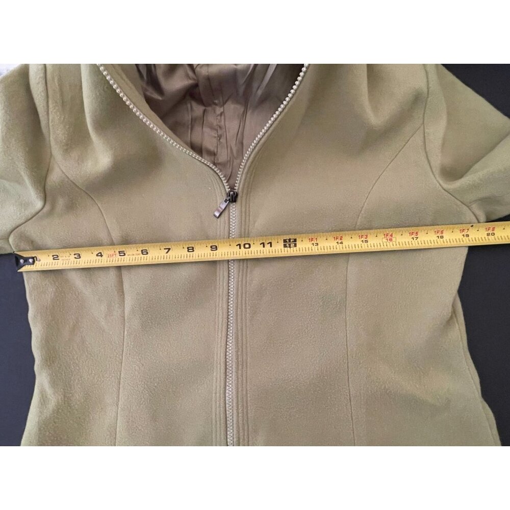 Vintage FENDI Jeans 100% Cashmere Soft Womens XL Green Jacket Lined Full Zip - Picture 7 of 10